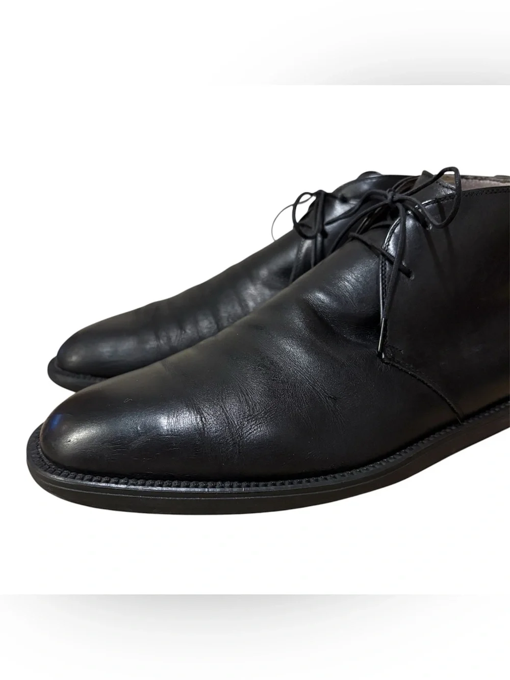 Salvatore Ferragamo Men's Black Leather Chukka Boots Size 11?